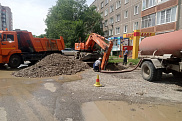 Устранение порыва на стальном водопроводе d 150 мм по адресу ул. Утепова 5.