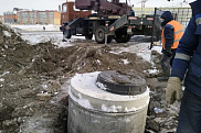 Монтаж канализационных колодцев по адресу ул. Кокжал Барака 4-6.